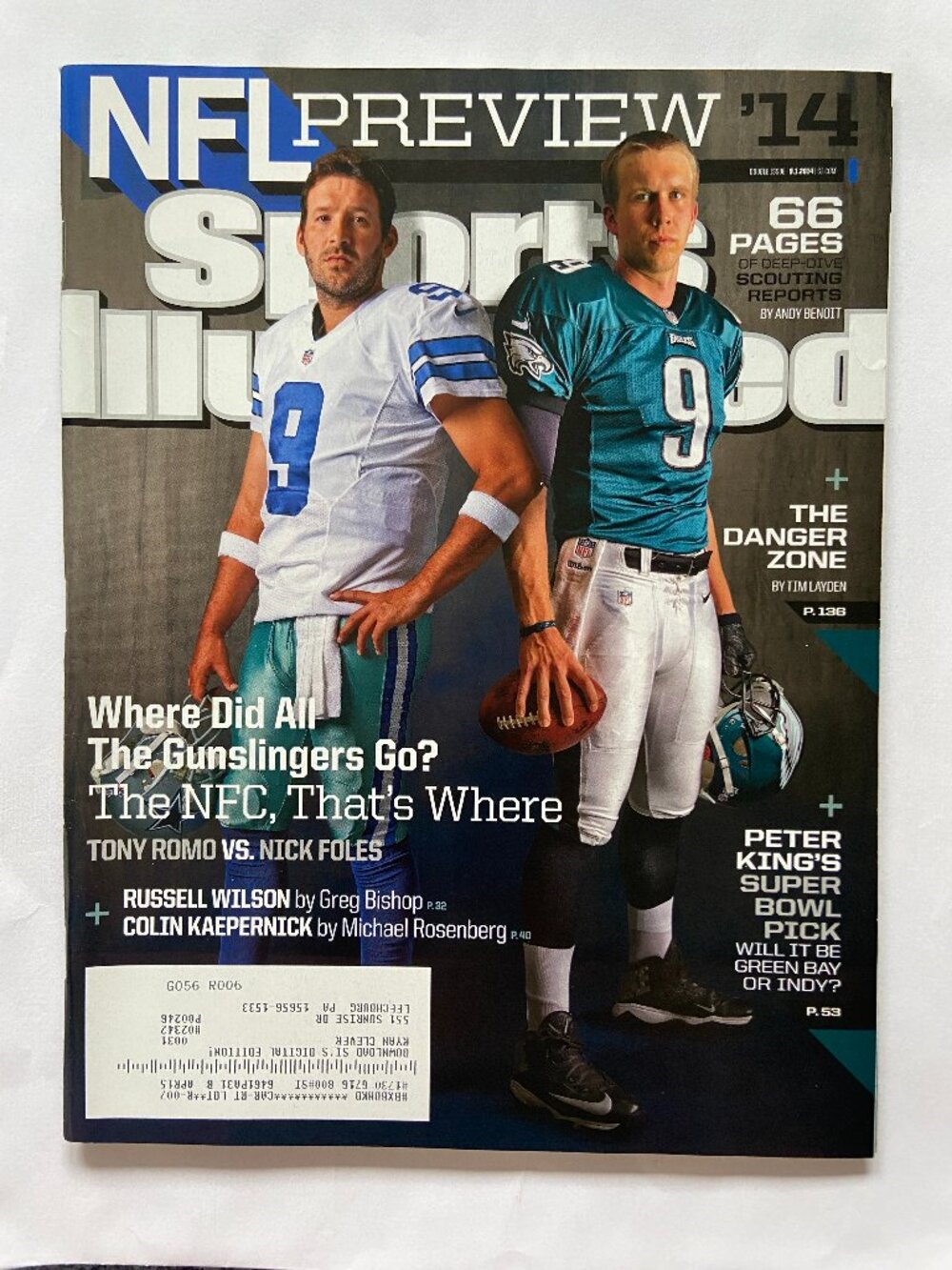Sports Illustrated Magazine 9/1/2014 Tony Romo/Nick Foles NFL Preview With Label